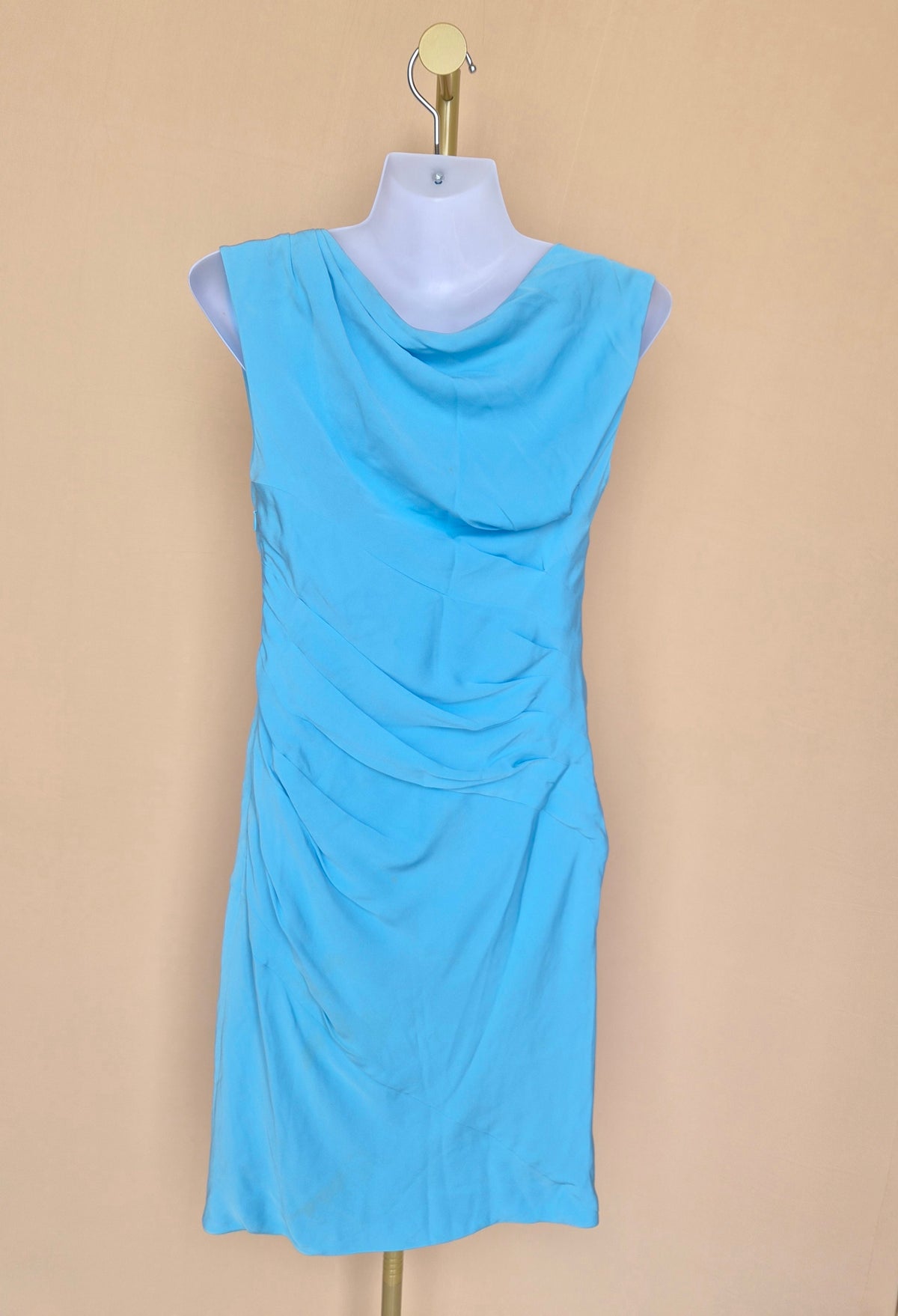 Diane von Furstenberg Blue Draped Dress – Size 4
