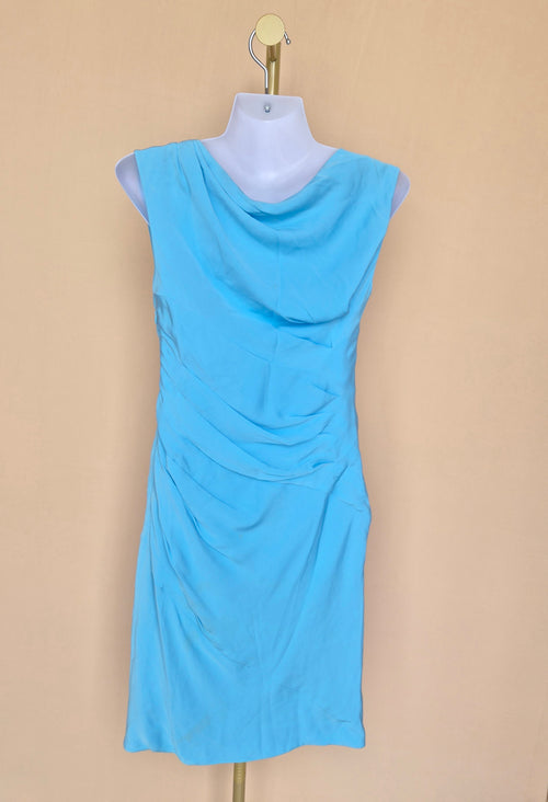 Diane von Furstenberg Blue Draped Dress – Size 4