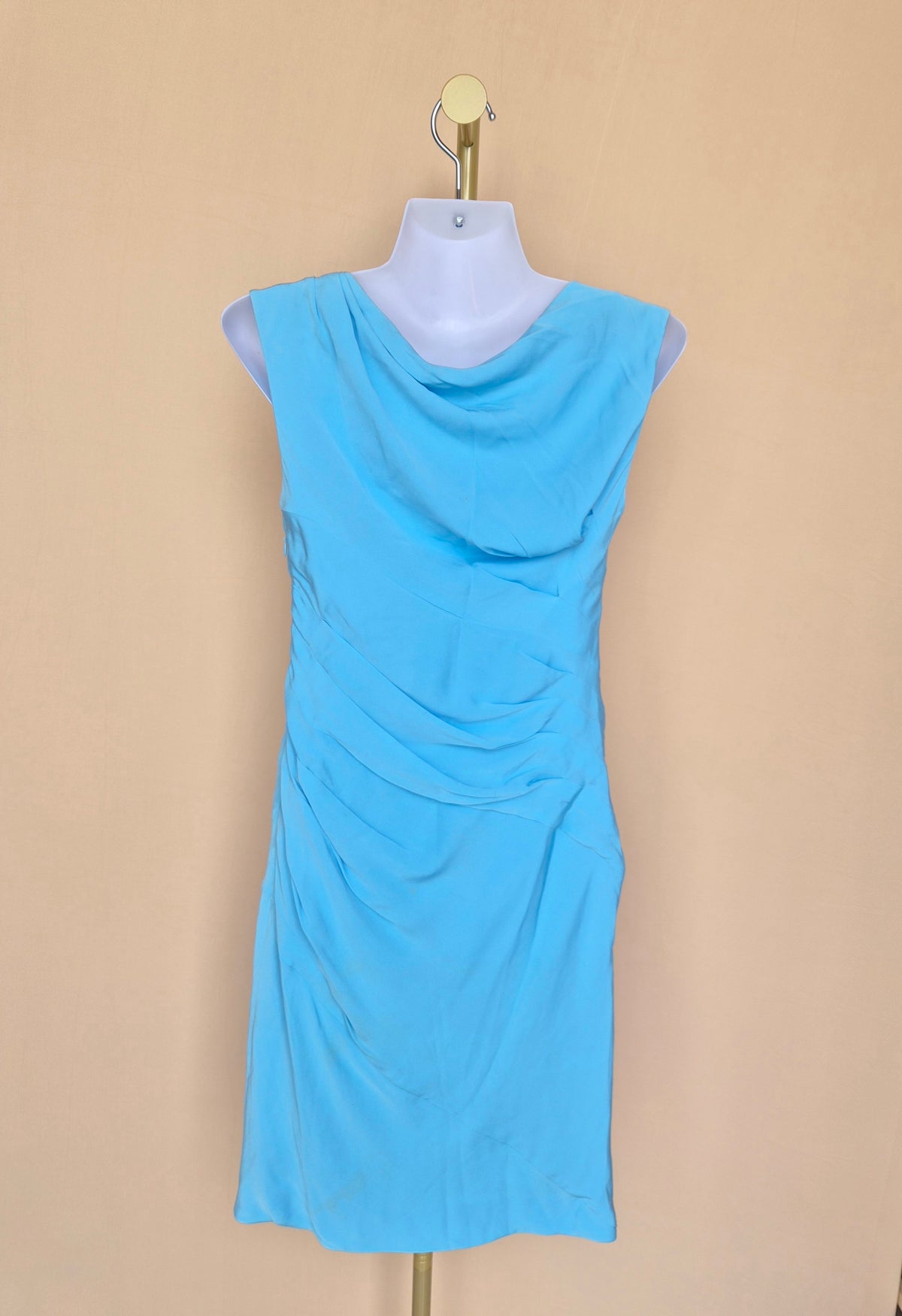 Diane von Furstenberg Blue Draped Dress – Size 4