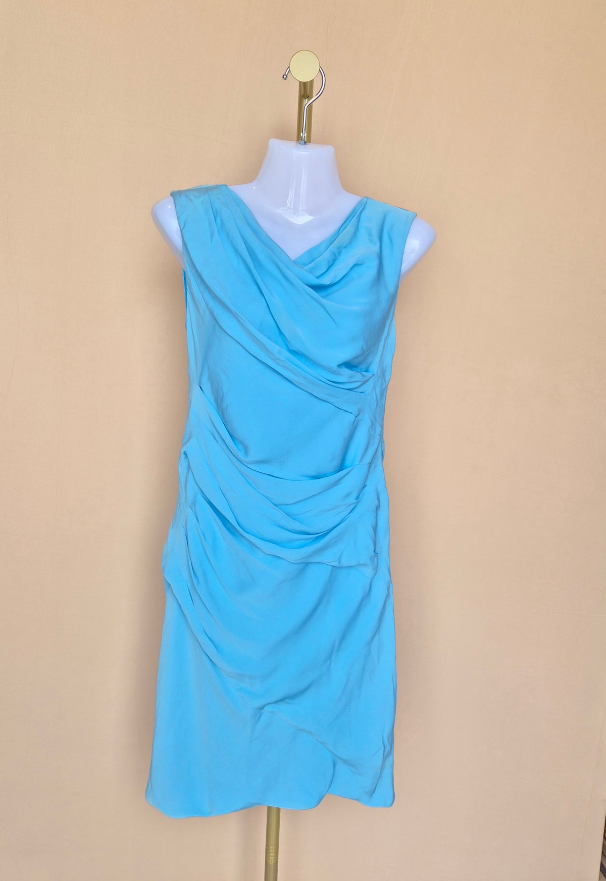 Diane von Furstenberg Blue Draped Dress – Size 4