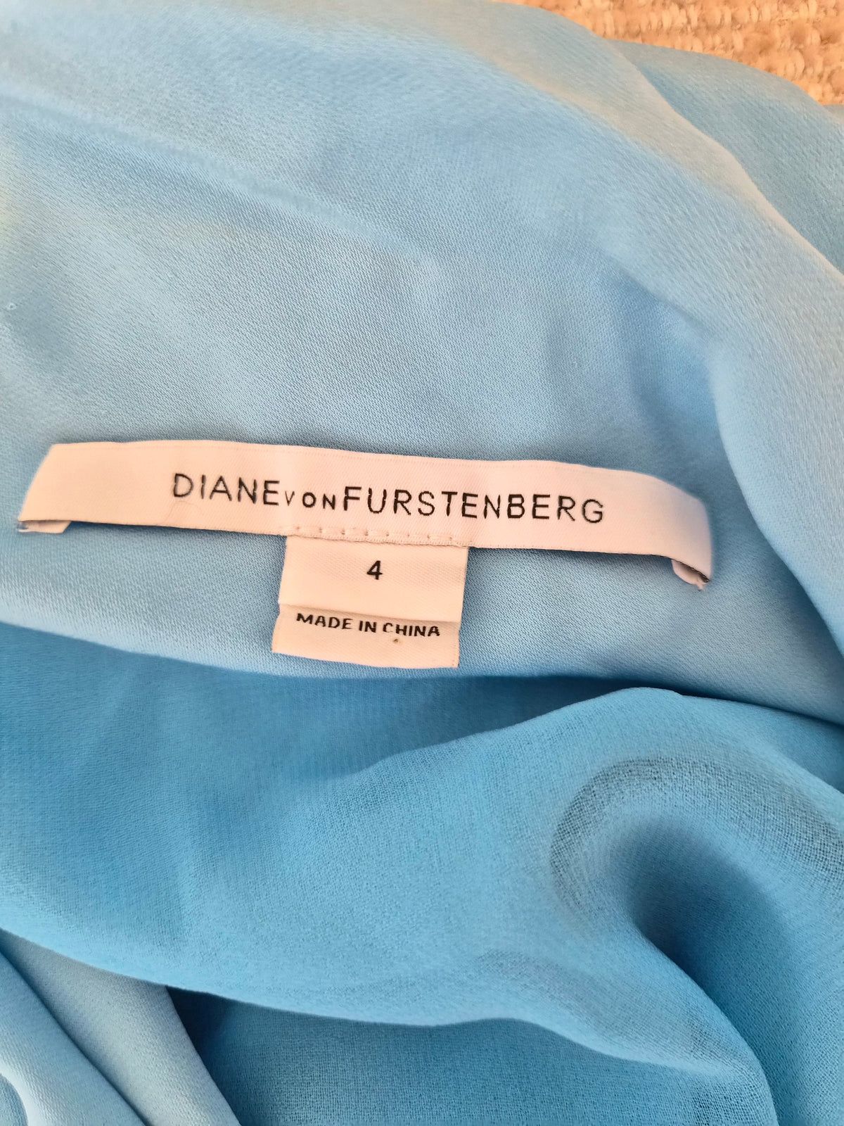Diane von Furstenberg Blue Draped Dress – Size 4