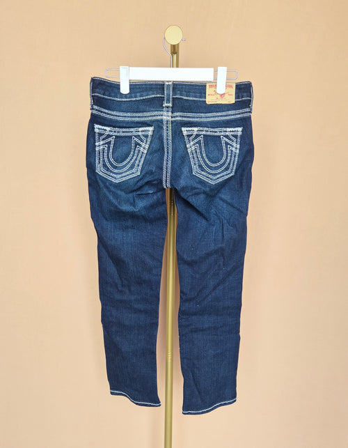 True Religion Lizzy World Tour Distressed Crop Jeans – Size 25