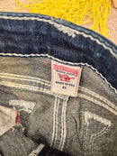 True Religion Lizzy World Tour Distressed Crop Jeans – Size 25