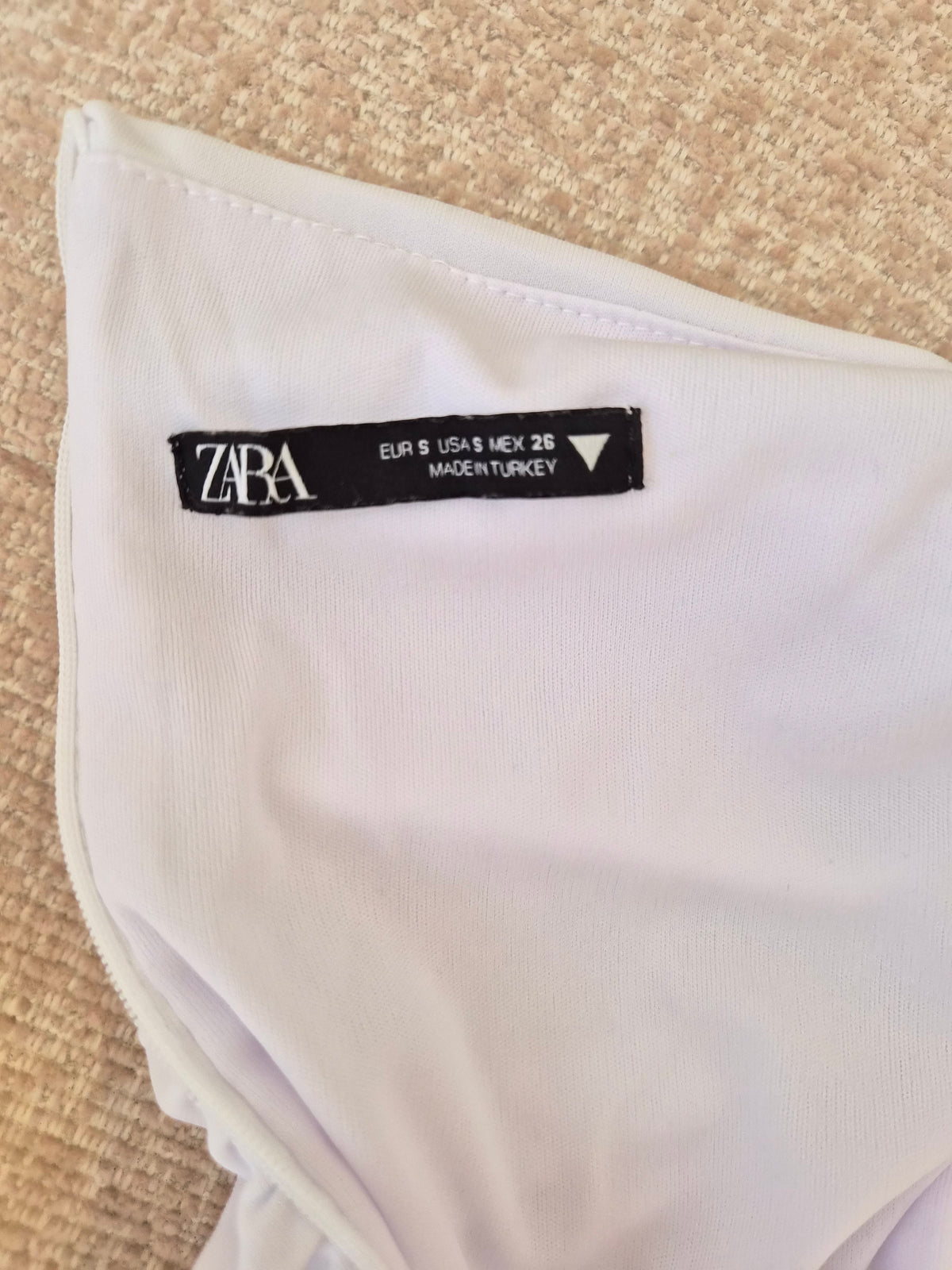 Zara White Ruched Halter Mini Dress – Size S