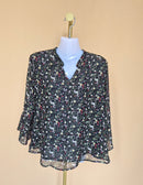 BEGA Black Floral Chiffon Blouse – Size XL