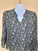 BEGA Black Floral Chiffon Blouse – Size XL