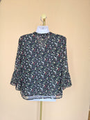 BEGA Black Floral Chiffon Blouse – Size XL