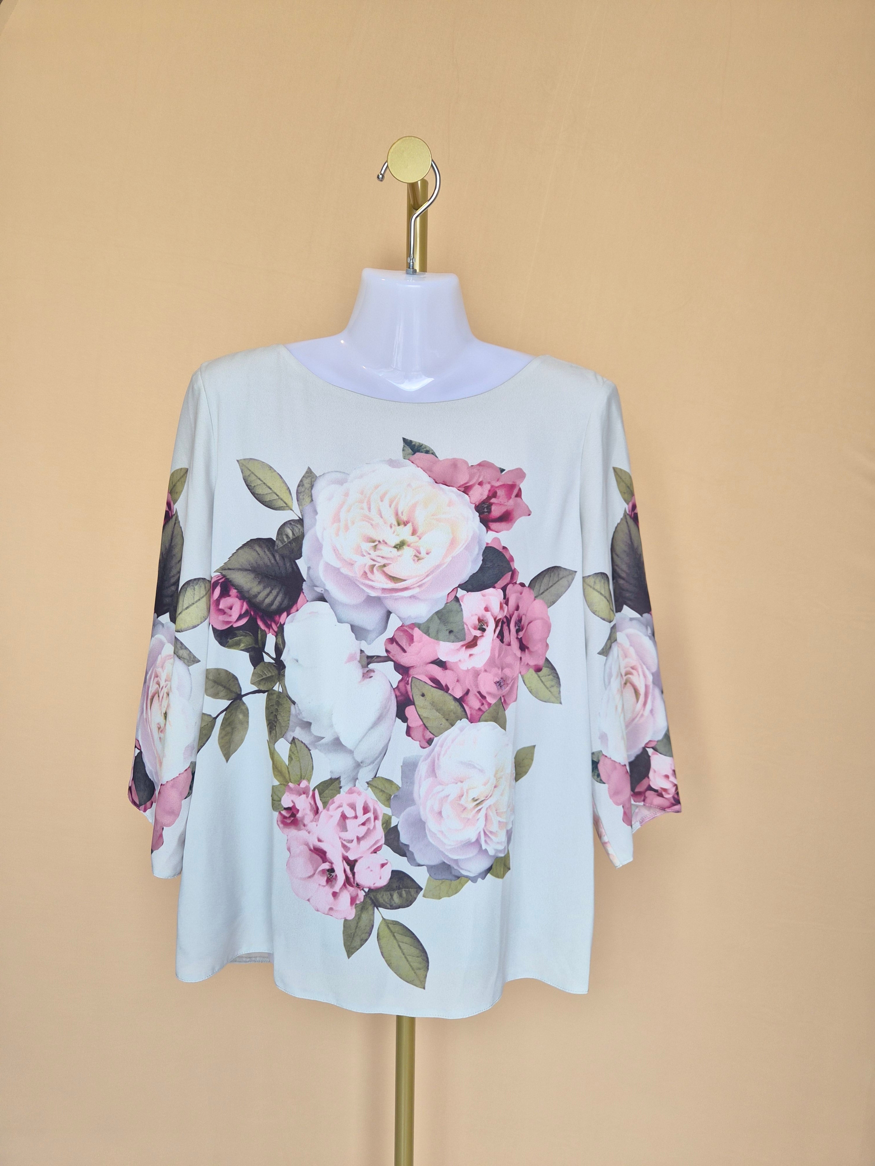 Dorothy Perkins Ivory Floral Blouse – Size XL