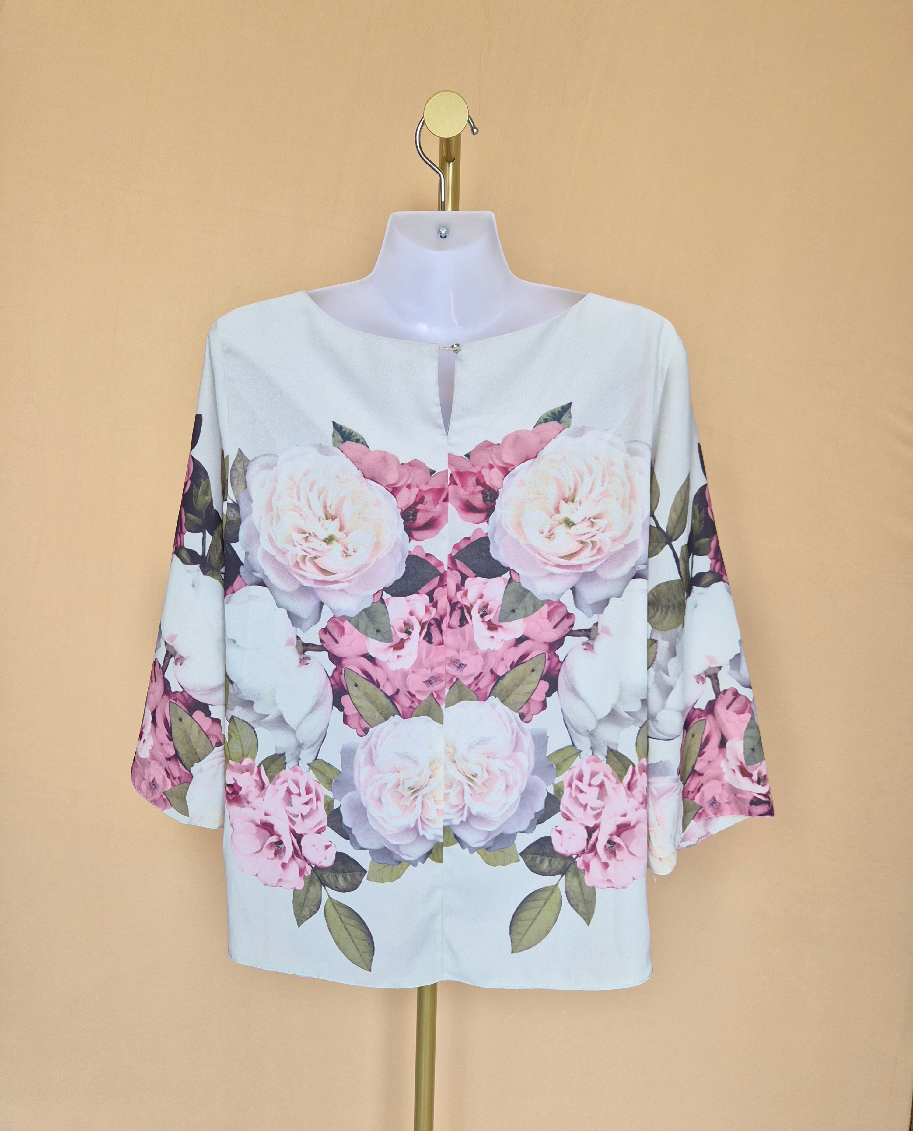 Dorothy Perkins Ivory Floral Blouse – Size XL