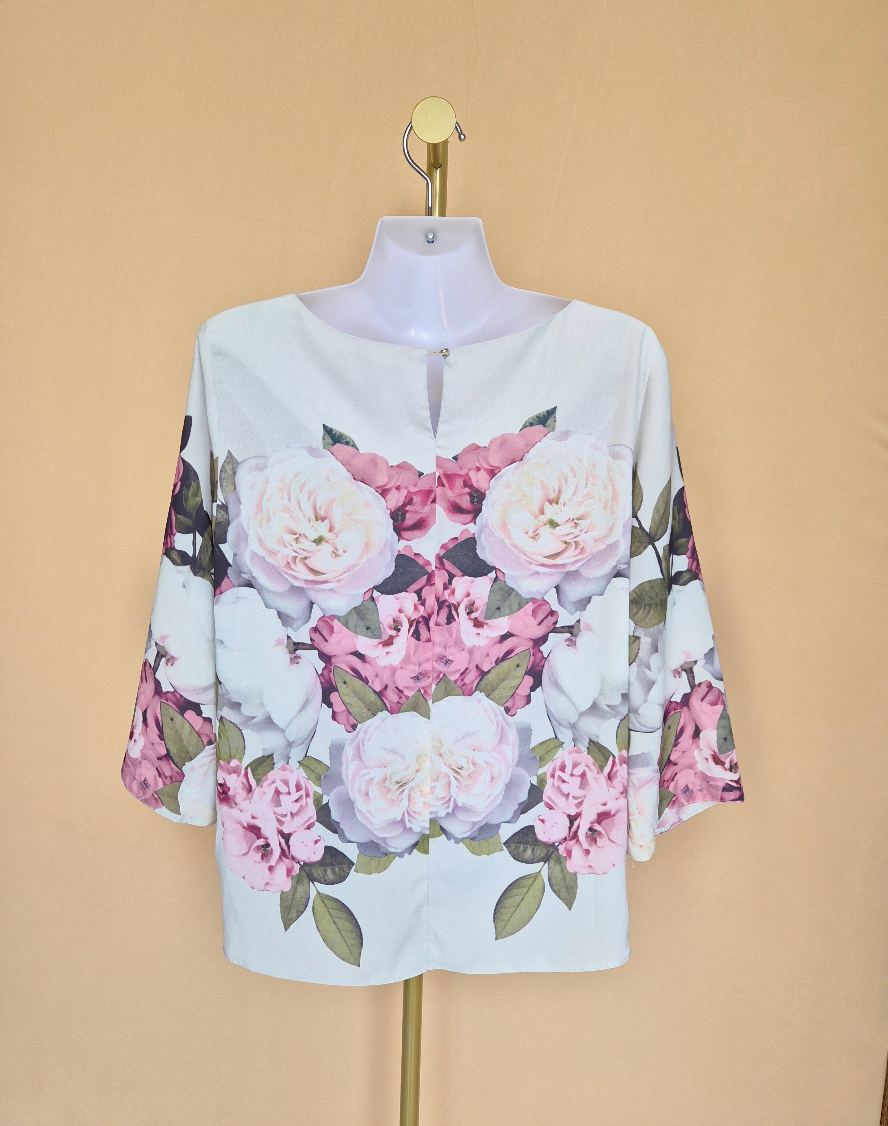 Dorothy Perkins Ivory Floral Blouse – Size XL