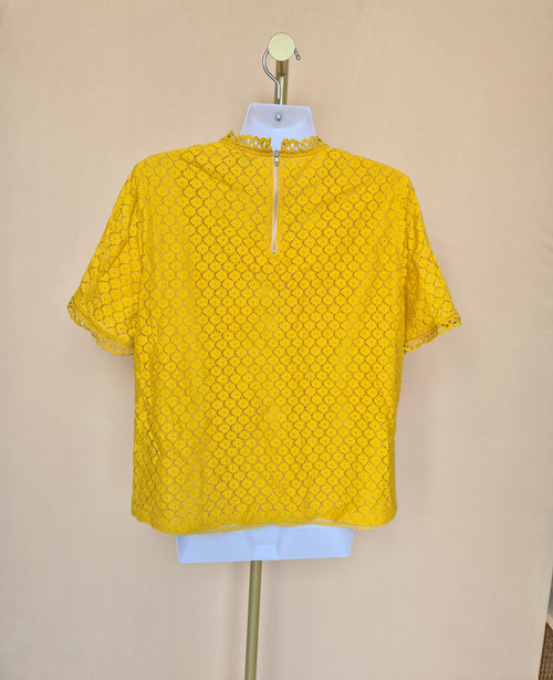 iORA Mustard Yellow Lace Blouse – Size XL