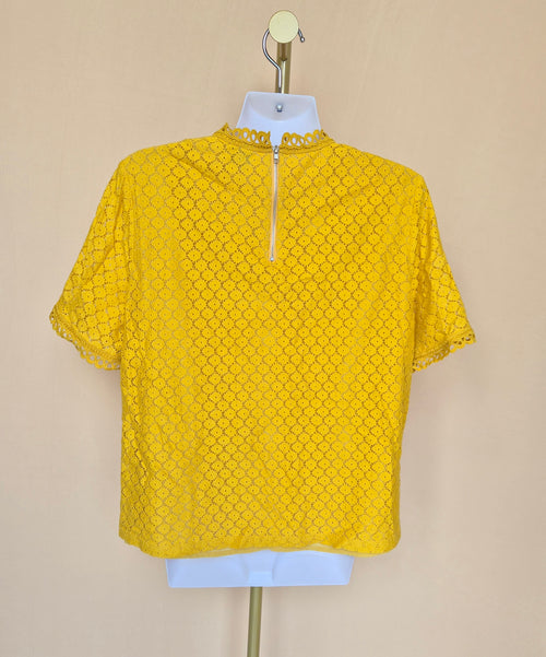 iORA Mustard Yellow Lace Blouse – Size XL