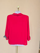 BEGA Red Contrast-Trim Blouse – Size XL