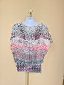 Style & Co. Printed Chiffon Cape Blouse – Size S