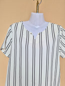 BEGA White and Black Striped Blouse – Size XL
