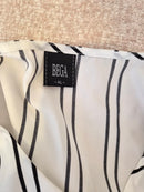 BEGA White and Black Striped Blouse – Size XL