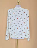 Dorothy Perkins White Butterfly-Print Blouse – Size XL
