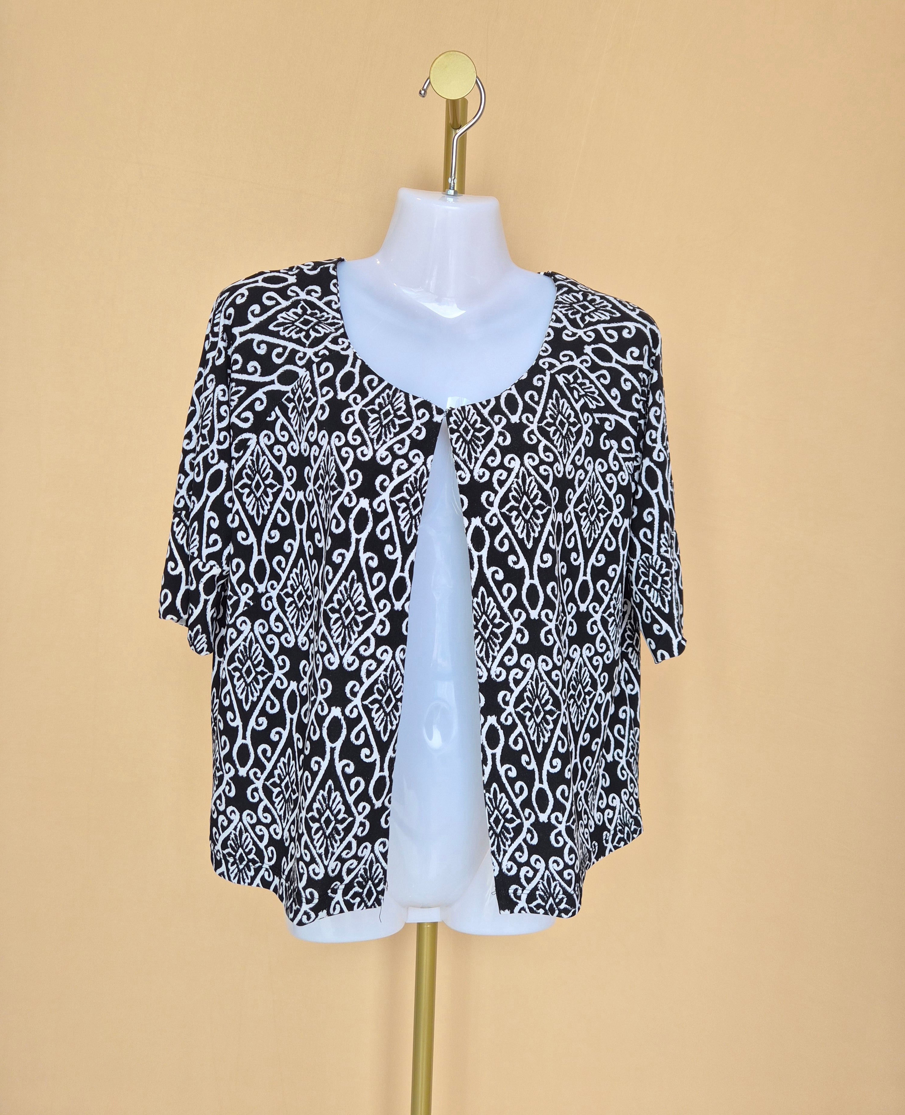 Millers Black and White Open-Front Cardigan – Size 10