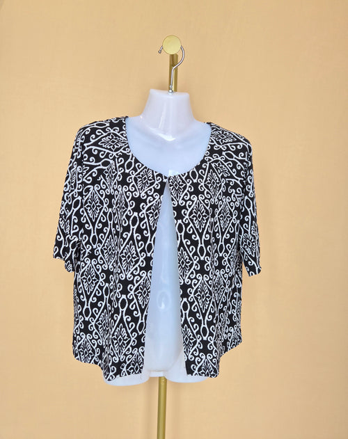 Millers Black and White Open-Front Cardigan – Size 10