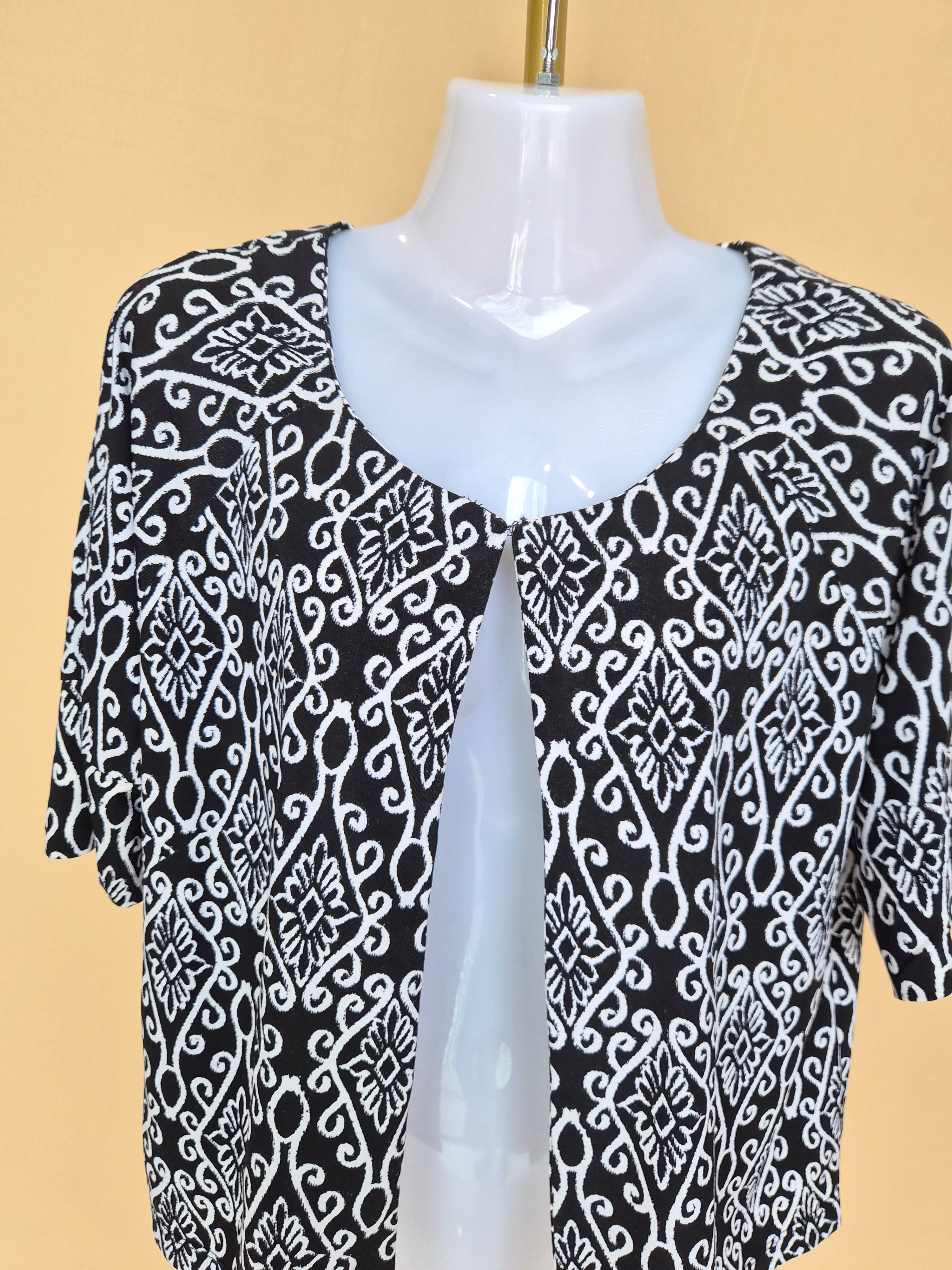 Millers Black and White Open-Front Cardigan – Size 10