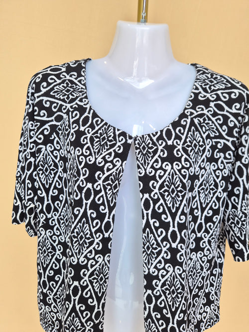 Millers Black and White Open-Front Cardigan – Size 10