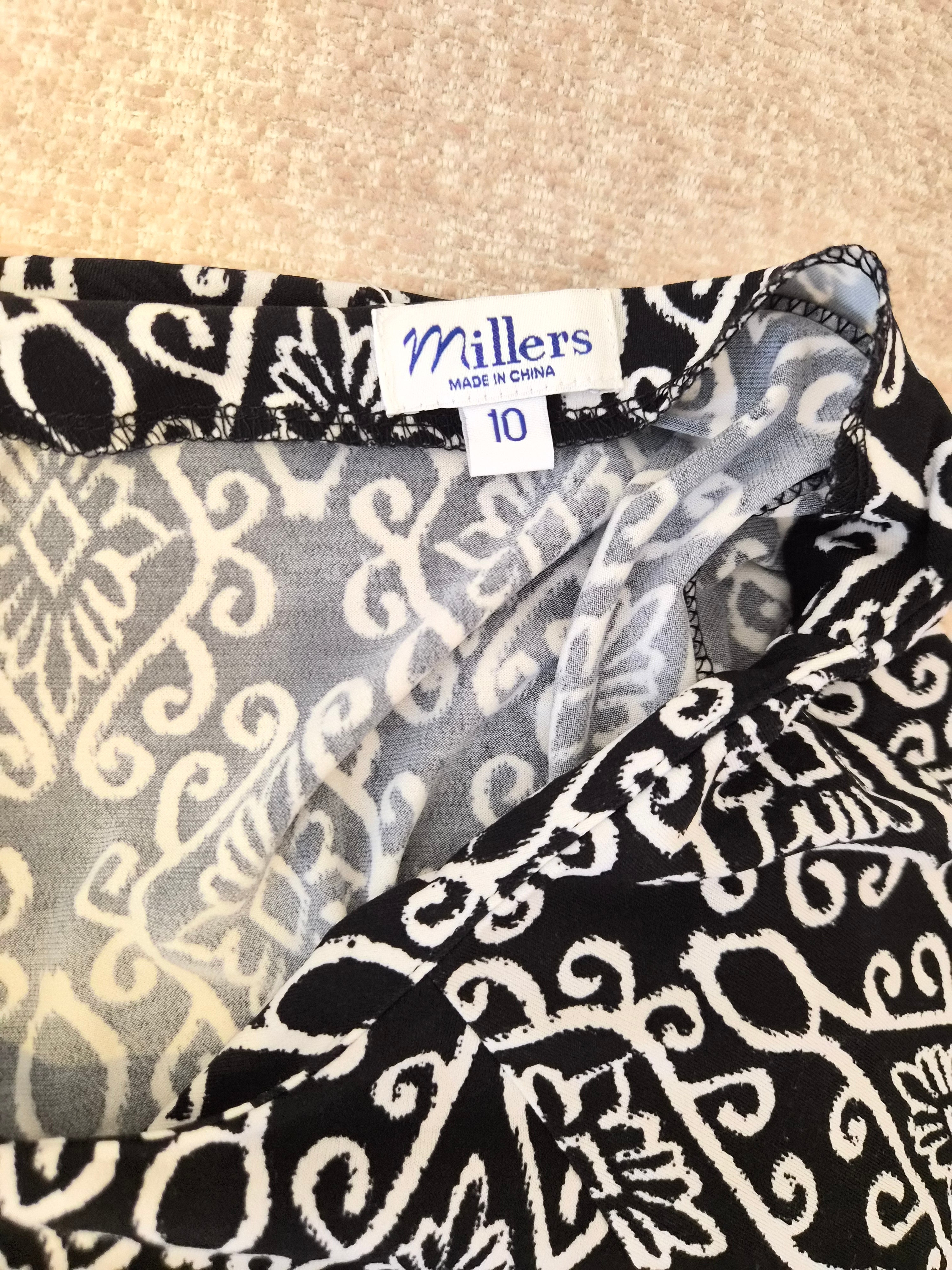Millers Black and White Open-Front Cardigan – Size 10
