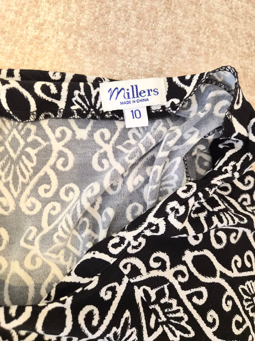 Millers Black and White Open-Front Cardigan – Size 10