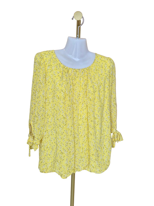 BEGA Yellow Floral Blouse – Size L