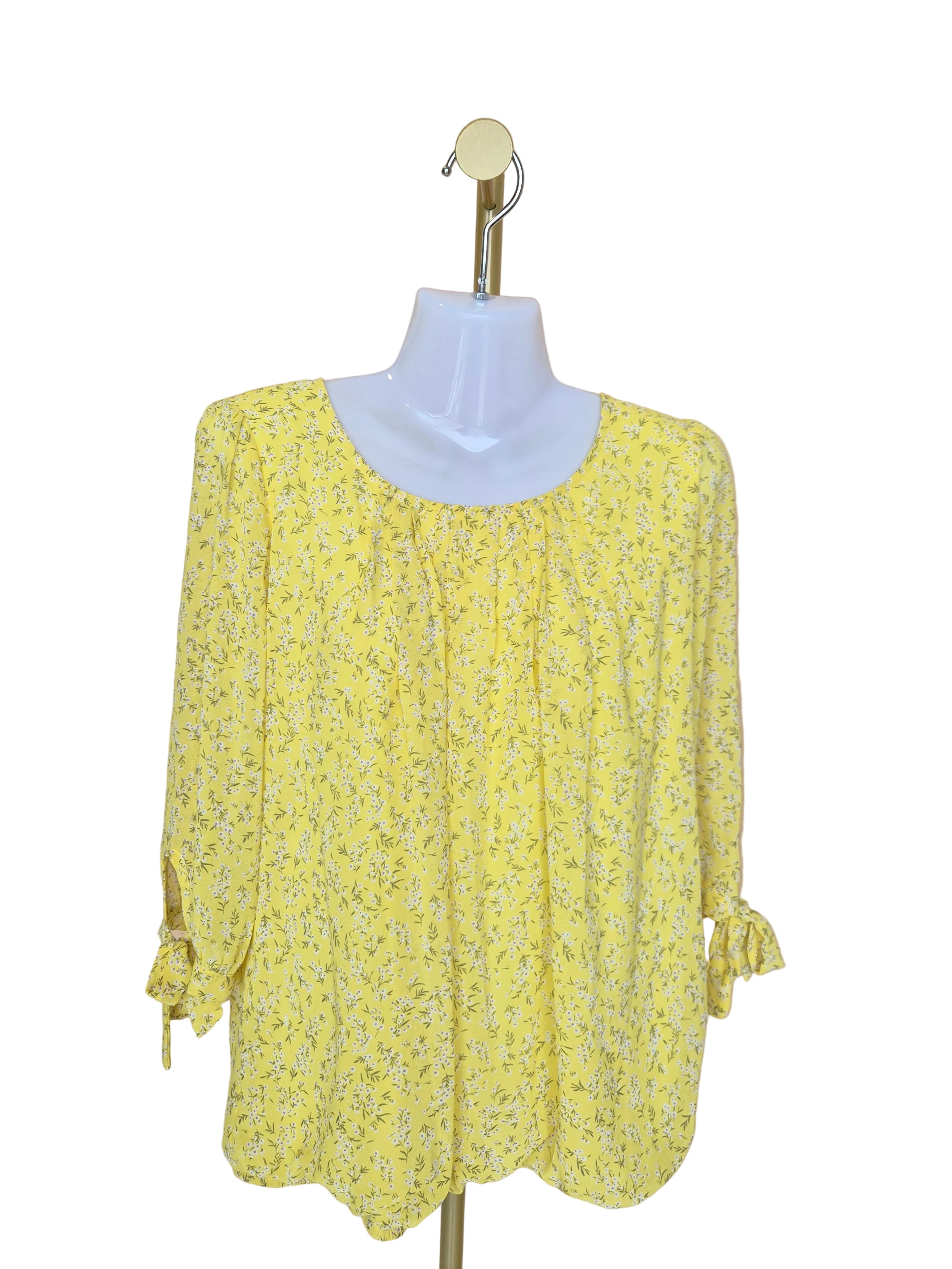 BEGA Yellow Floral Blouse – Size L