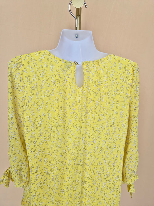 BEGA Yellow Floral Blouse – Size L