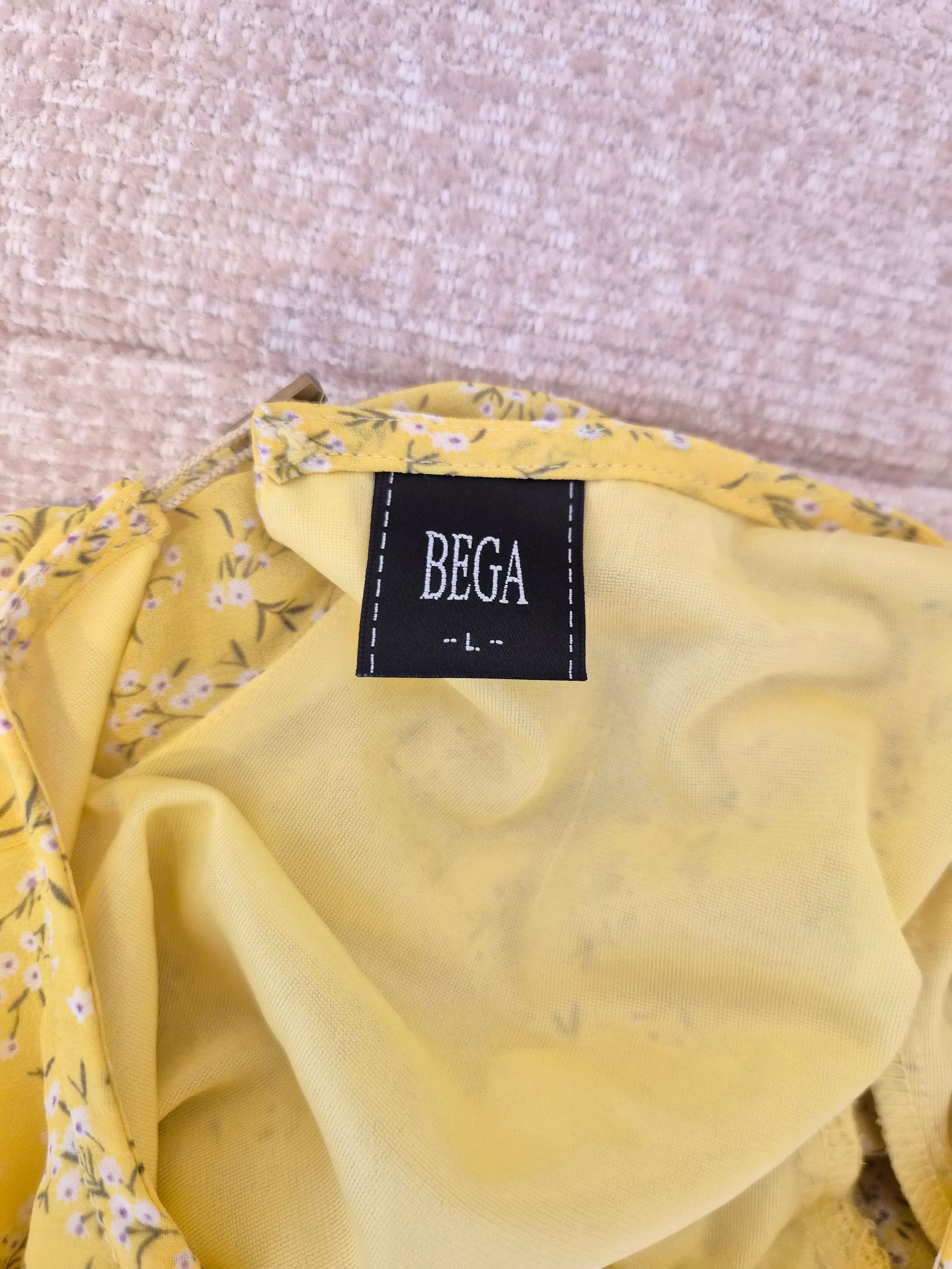 BEGA Yellow Floral Blouse – Size L