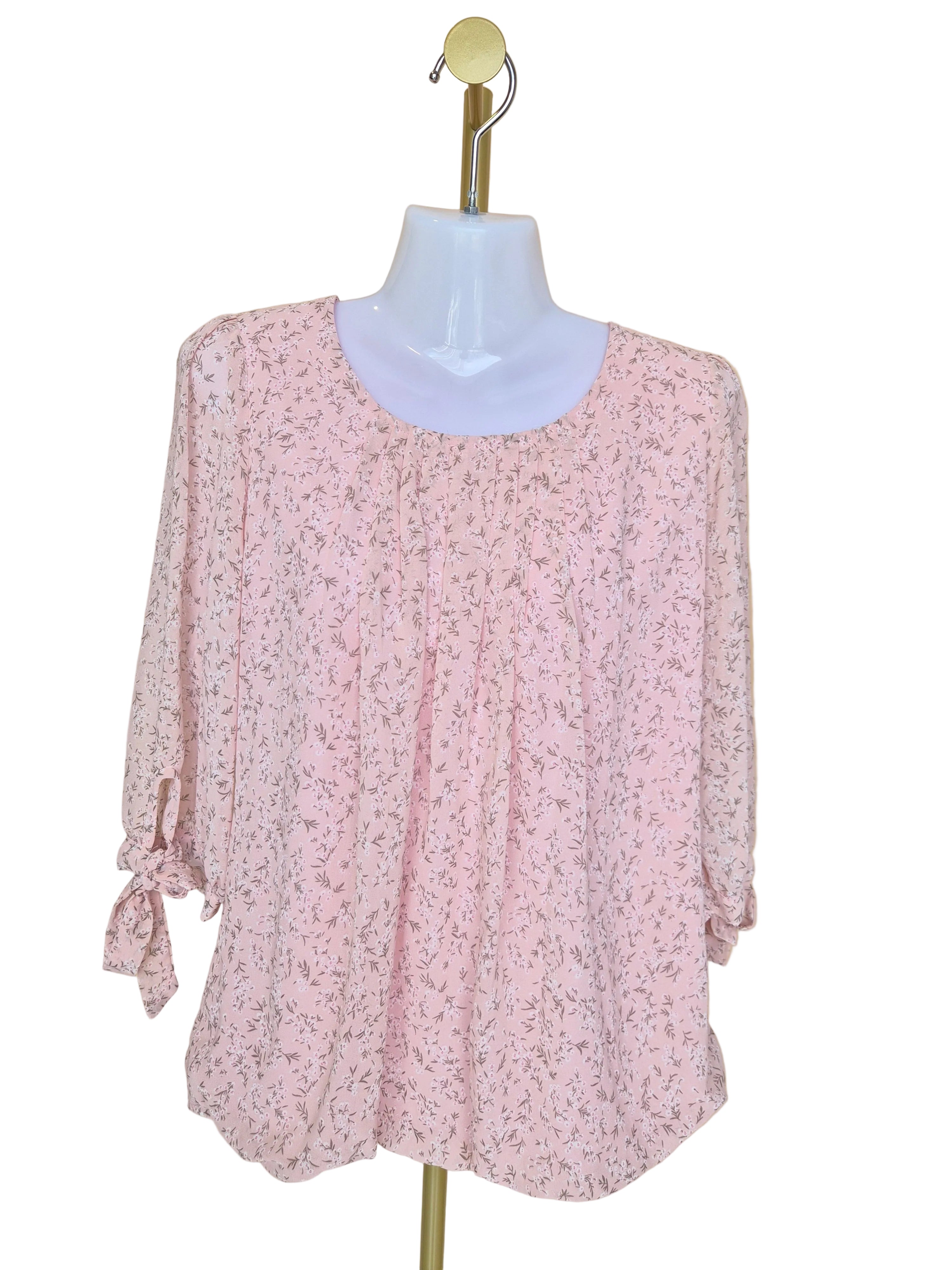 BEGA Pink Floral Blouse – Size L