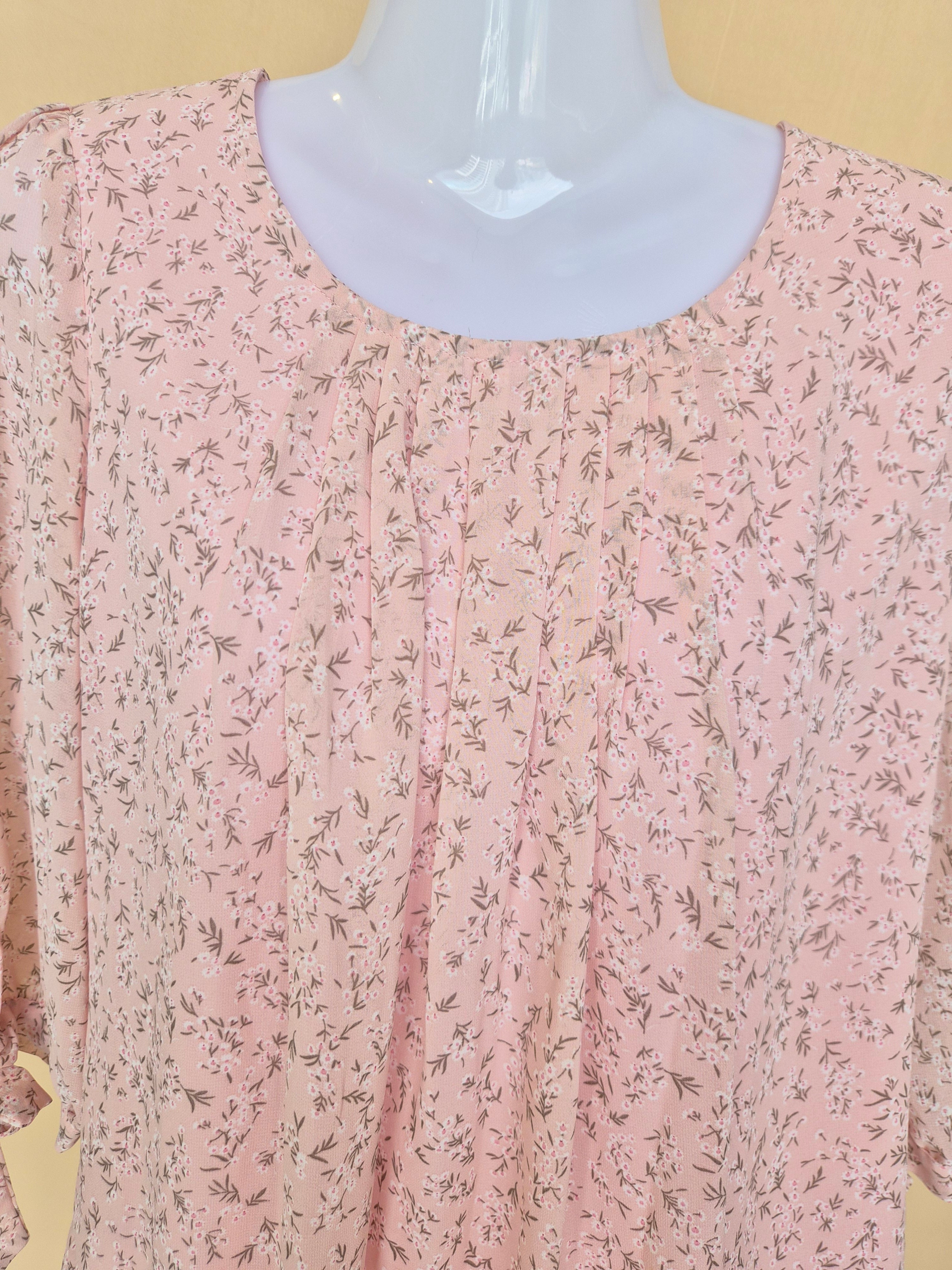 BEGA Pink Floral Blouse – Size L