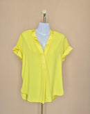 Warehouse Bright Yellow V-Neck Blouse – Size 8