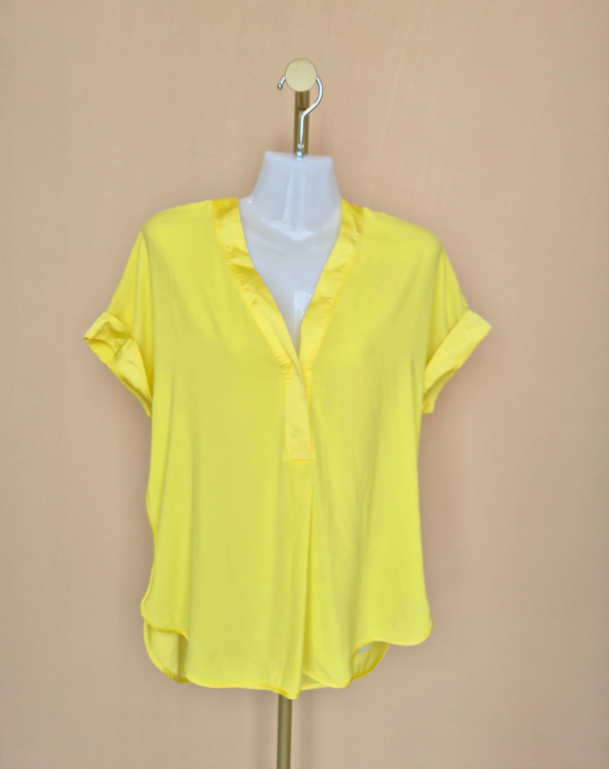 Warehouse Bright Yellow V-Neck Blouse – Size 8