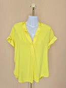 Warehouse Bright Yellow V-Neck Blouse – Size 8