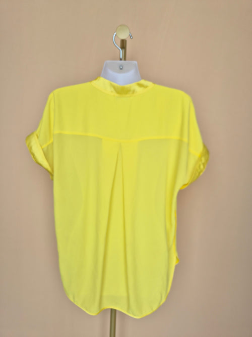 Warehouse Bright Yellow V-Neck Blouse – Size 8