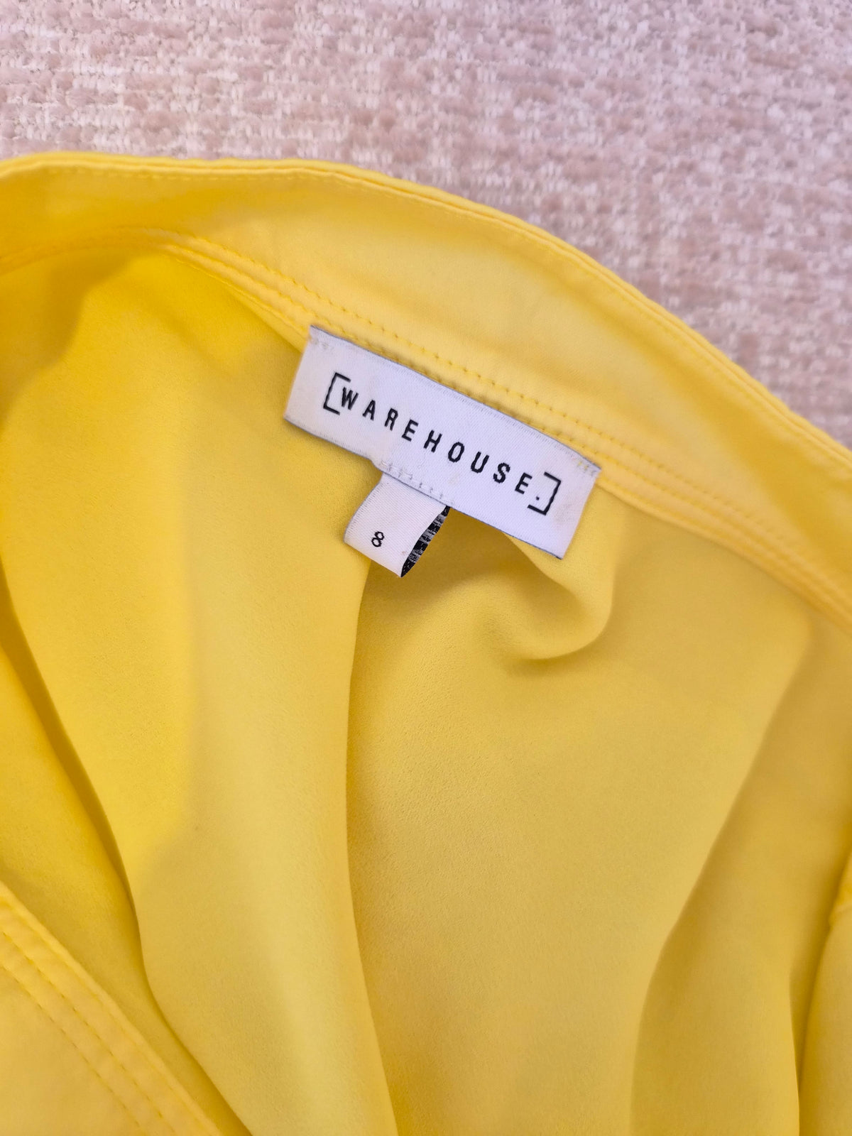 Warehouse Bright Yellow V-Neck Blouse – Size 8