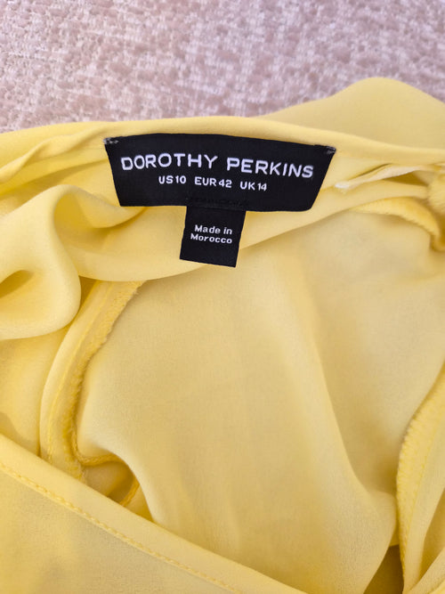 Dorothy Perkins Yellow Tie-Back Blouse – Size L
