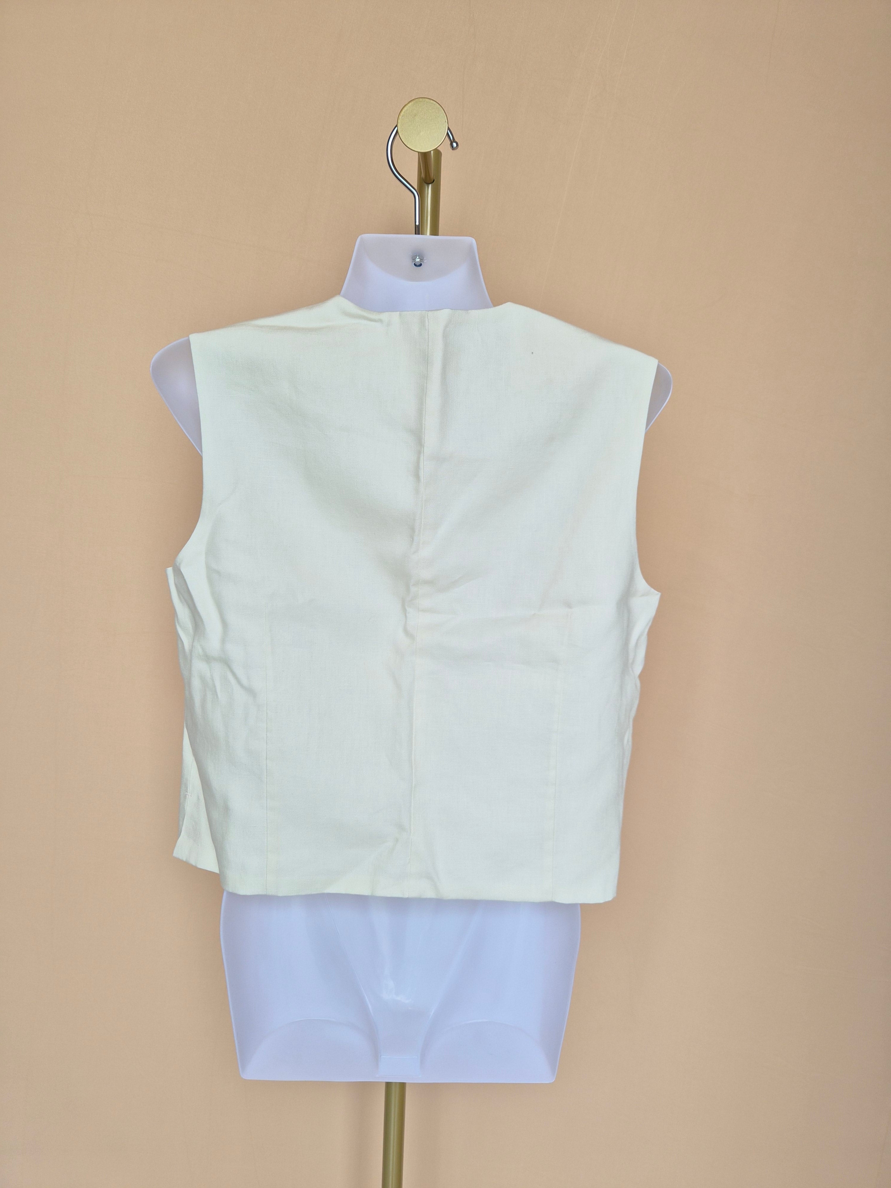 Uniqlo : C Cream Linen-Blend Tailored Vest – Size L