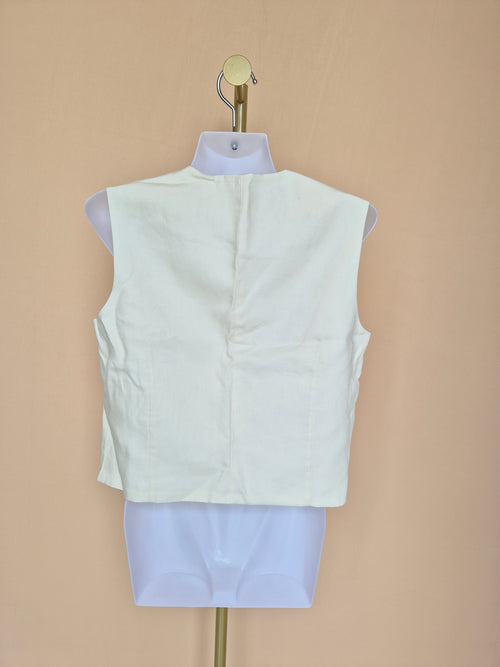 Uniqlo : C Cream Linen-Blend Tailored Vest – Size L