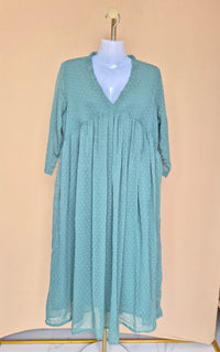 J Anasya Sage Green Textured Maxi Dress – Size XL