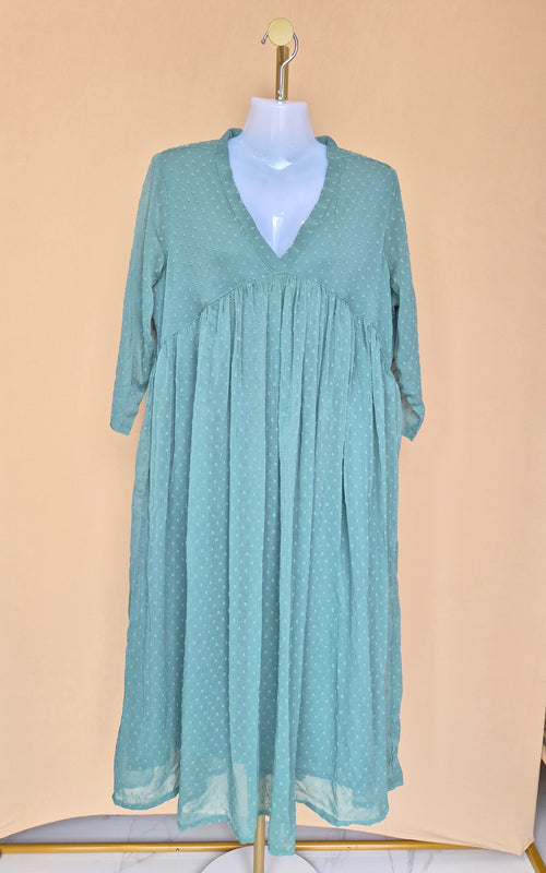 J Anasya Sage Green Textured Maxi Dress – Size XL
