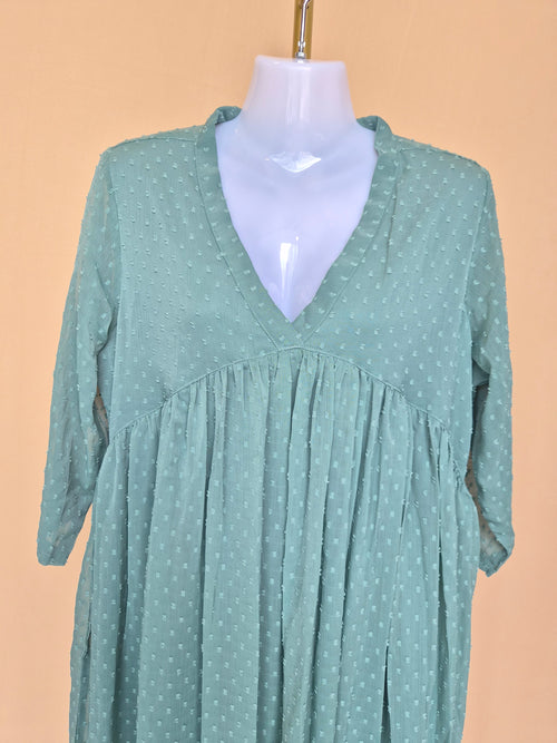 J Anasya Sage Green Textured Maxi Dress – Size XL