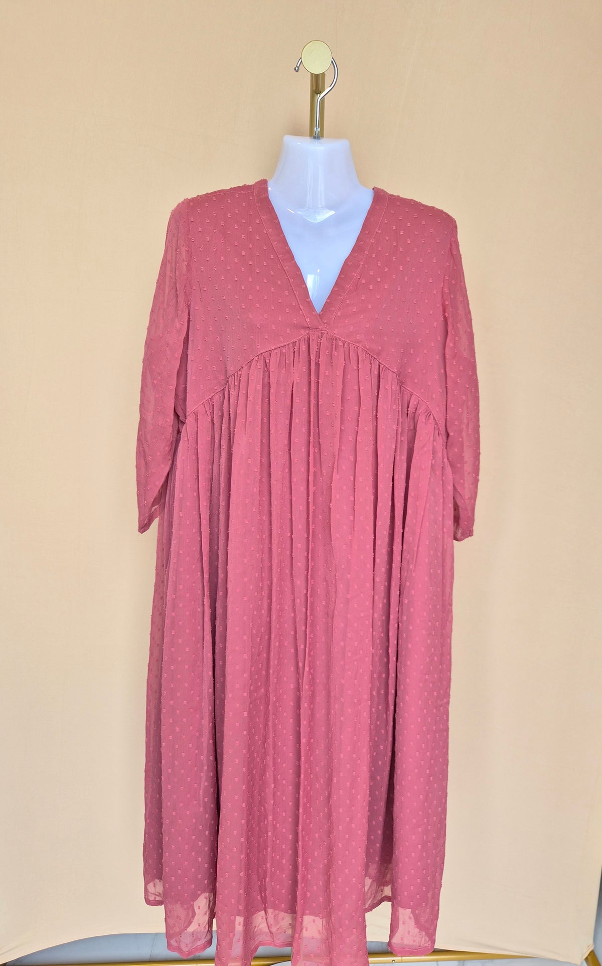 J Anasya Dusty Rose Textured Maxi Dress – Size XL