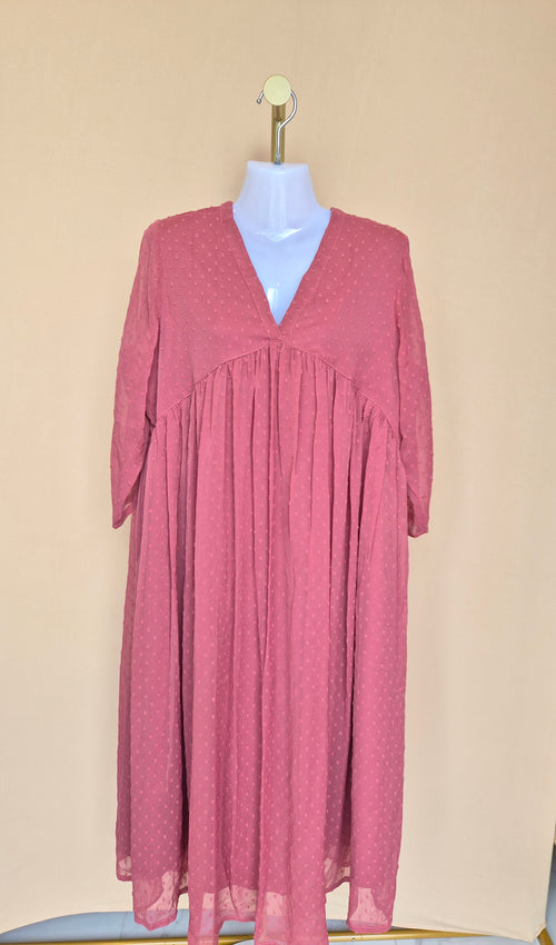 J Anasya Dusty Rose Textured Maxi Dress – Size XL