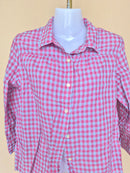 Eddie Bauer Pink Gingham Button-Up Shirt – Size Petite Medium