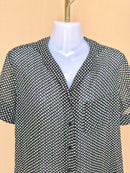 Uniqlo Black Printed Short-Sleeve Blouse – Size L