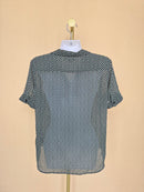 Uniqlo Black Printed Short-Sleeve Blouse – Size L