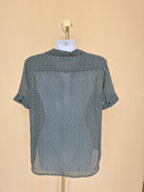 Uniqlo Black Printed Short-Sleeve Blouse – Size L